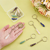 10Pcs 5 Colors Natural Gemstone Keychain KEYC-ME00004-3