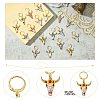 Cattle Alloy Enamel Pendant Locking Stitch Markers HJEW-CJ00032-3