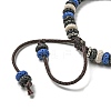 Disc Dyed Natural Lava Rock Adjustable Braided Beaded Bracelet BJEW-G691-01D-3