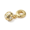 Rack Plating Brass Enamel Sport Ball European Dangle Charms KK-P279-49G-3