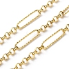 304 Stainless Steel Textured Rectangle with Rolo Chains CHS-R020-07G-02-1