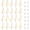 32Pcs 4 Styles Brass Pave Clear Cubic Zirconia Earring Hooks KK-TA0008-45-2