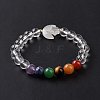 Moon and Star Natural Quartz Crystal & Mixed Gemstone Beaded Bracelets for Women G-G997-B09-3