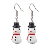 Christmas Theme Glass Dangle Earrings EJEW-TA00475-02-1