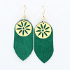 Bohemian Alloy & Sheepskin Tassel Dangle Earrings FS-WG1C262-02-1