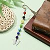 Butterfly Alloy Enamel Pendant Bookmark with Chakra Gemstone Bead AJEW-JK00253-04-2