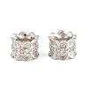 Brass Micro Pave Clear Cubic Zirconia European Beads CU-CBA6A75-17P-1