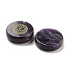 Natural Amethyst Flat Round with Chakra Sign Figurines Display Decorations DJEW-K025-01F-2