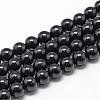 Natural Black Tourmaline Beads Strands G-R446-6mm-19-1