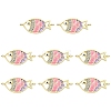 10Pcs Alloy Enamel Fish Links Connectors ENAM-YW0005-86A-1
