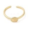 Shell Shape Brass Open Cuff Rings KK-K384-04G-2