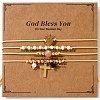 Bohemian Style Brass & Imitation Pearl Beads Braided Bead Bracelets AF5105-2-1