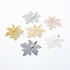 Brass Plated Natural Leaf Pendants KK-G321-F-1