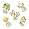 Green Plants and Potted Plants Alloy Enamel Pendants ENAM-P266-01A-G-1