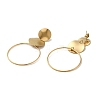 304 Stainless Steel Ring Dangle Stud Earrings for Women EJEW-Q781-29G-2