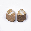 Transparent Resin & Walnut Wood Pendants RESI-Q210-006A-A01-2