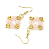 Natural Rose Quartz Dangle Earrings EJEW-JE05999-4