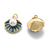 Brass Enamel Pendants X-KK-O140-12G-2