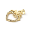 Brass Micro Pave Cubic Zirconia Pendants KK-P294-28G-01-2
