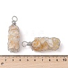 Rack Plating Copper Wire Wrapped Natural Citrine Chip Big Pendants G-C130-01P-05-3