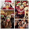 Christmas Plastic & Non-woven Fabric Glitter Glasses Frames AJEW-E053-01E-4