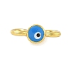 Rack Plating Brass Enamel Evil Eye Connector Charms KK-A234-031G-2