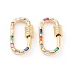 Brass Micro Pave Cubic Zirconia Screw Carabiner Lock Charms LS-ZIRC-L093-58B-G-1