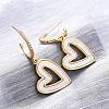 Heart Brass Micro Pave Clear Cubic Zirconia Dangle Stud Earrings KK-D363-12C-G-4