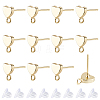 Brass Stud Earring Findings KK-BBC0028-29B-1