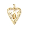 Religion Brass Micro Pave Clear Cubic Zirconia Pendants KK-E799-01A-G-1