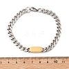 304 Stainless Steel Curb Link  Chain Bracelets for Women Men BJEW-F488-11PG-3