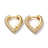 Brass Pave Clear Cubic Zirconia Hoop Earrings EJEW-M258-04G-1
