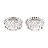 Crown Brass Clear Cubic Zirconia European Beads KK-B186-10P-1