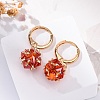 Brass Micro Pave Cubic Zirconia Leverback Earrings EJEW-K300-58G-01-2