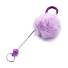 Aluminum Alloy Pom Pom Ball Beadable Keychain Bar HJEW-Q001-01E-2