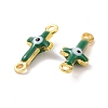 Brass Enamel Connector Charms KK-J302-08G-05-3