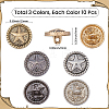 3 Colors 1-Hole Alloy Star with Flat Round Shank Buttons BUTT-GF0004-30B-2