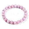 Natural Kunzite Round Beads Stretch Bracelets for Women Men BJEW-T022-05A-2