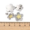 Flower Brass Dangle Stud Earrings EJEW-H158-11GP-5