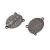 Holy Oval Carved Virgin Mary Tibetan Style Alloy Chandelier Component Links TIBEP-LF0961YKG-B-FF-2