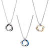 FIBLOOM 3Pcs 3 Colors Titanium Steel Pendant Necklaces Set NJEW-FI0001-57-1