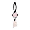 Flower Natural Rose Quartz Braided Thread Pendant Decorations HJEW-K046-04D-1