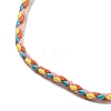 2MM Braided Round Polycotton Cord Necklace Making with Alloy Lobster Claws Clasps and Iron End Chains NJEW-Q031-01A-3