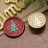 Christmas Series Wax Seal Brass Stamp Head LS-AJEW-M037-01G-26-1