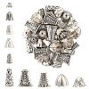 50Pcs 10 Style Tibetan Style Alloy Multi-Petal Bead Caps TIBE-YW0001-77-1