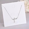 Heartbeat 925 Sterling Silver Cubic Zirconia Pendant Necklaces for Women NJEW-BB72183-A-3