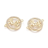 Brass Micro Pave Clear Cubic Zirconia Links connectors ZIRC-G152-16G-1