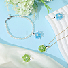 4Pcs 2 Colors Glass Pendants PALLOY-CA00017-5