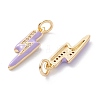 Brass Micro Pave Clear Cubic Zirconia Pendants LS-ZIRC-A019-12G-C-2