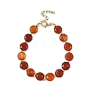 Natural Agate(Dyed & Heated) Round Beaded Bracelets for Women BJEW-JB14153-3